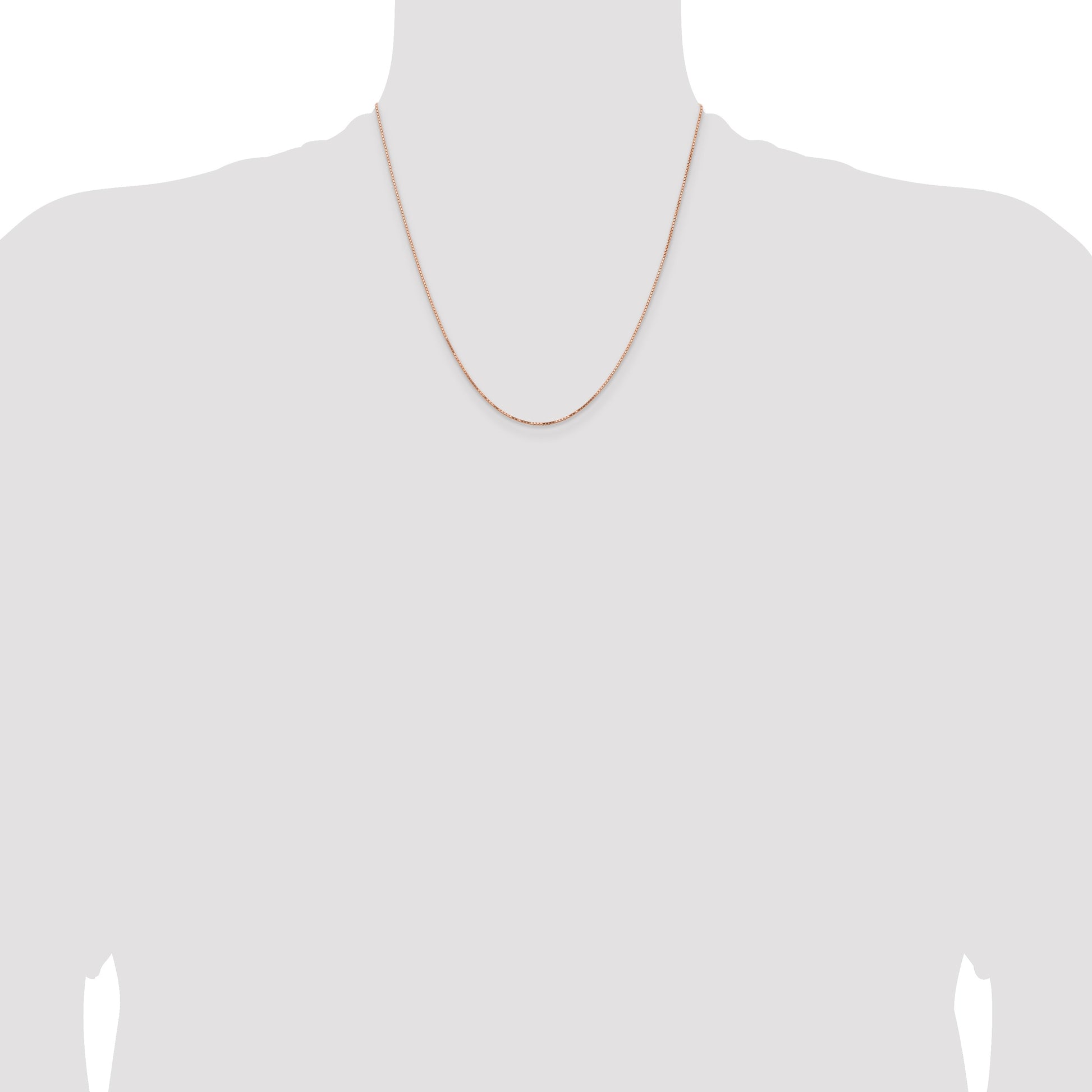 14K Rose Gold 20 inch .95mm Box Link with Lobster Clasp Chain
