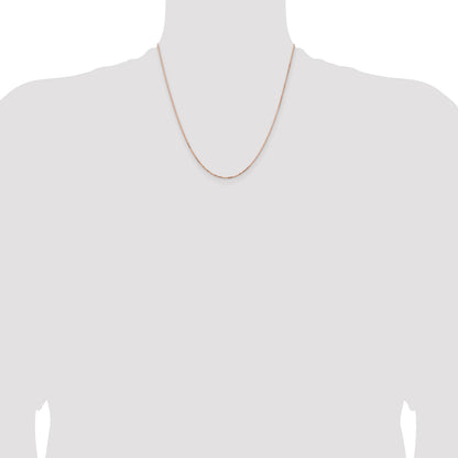 14K Rose Gold 20 inch .95mm Box Link with Lobster Clasp Chain