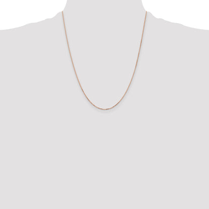 14K Rose Gold 22 inch .95mm Box Link with Lobster Clasp Chain