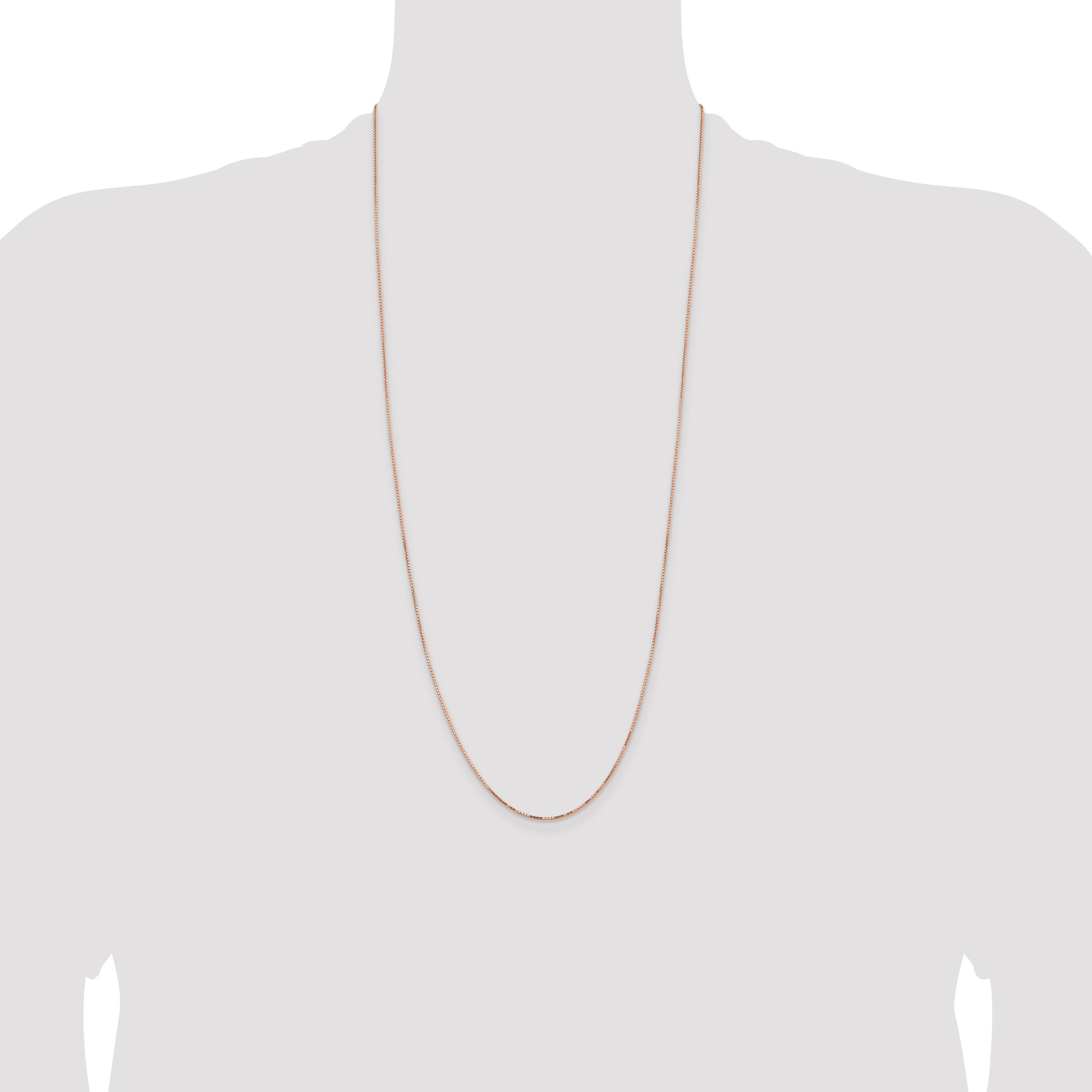 14K Rose Gold 30 inch .95mm Box Link with Lobster Clasp Chain