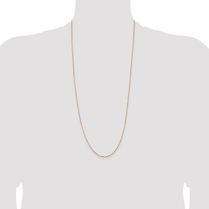 14K Rose Gold 30 inch .95mm Box Link with Lobster Clasp Chain