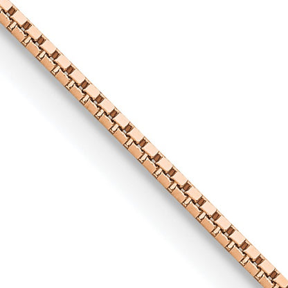 14K Rose Gold 16 inch .95mm Box Link with Lobster Clasp Chain