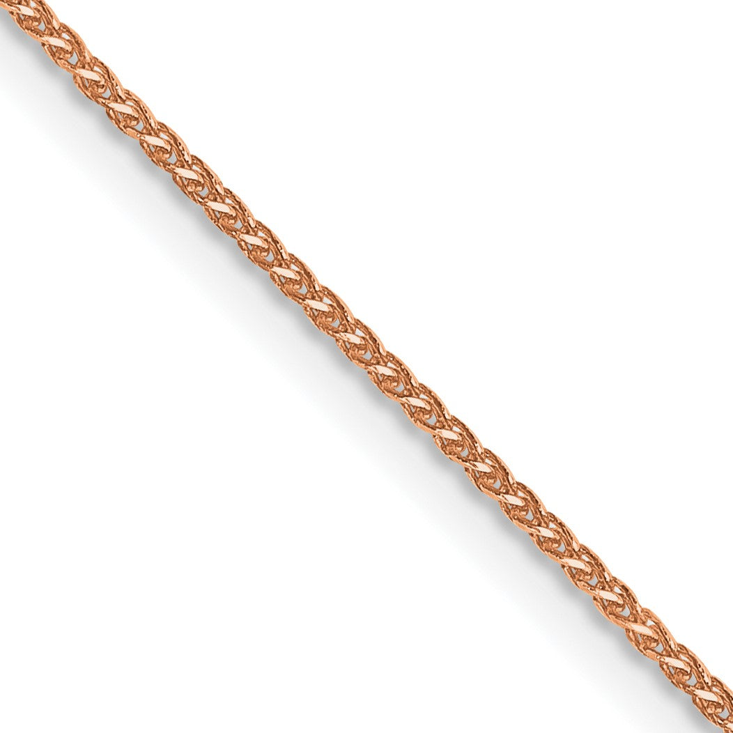 14K Rose Gold 30 inch 1.05mm Diamond-cut Spiga with Lobster Clasp Chain
