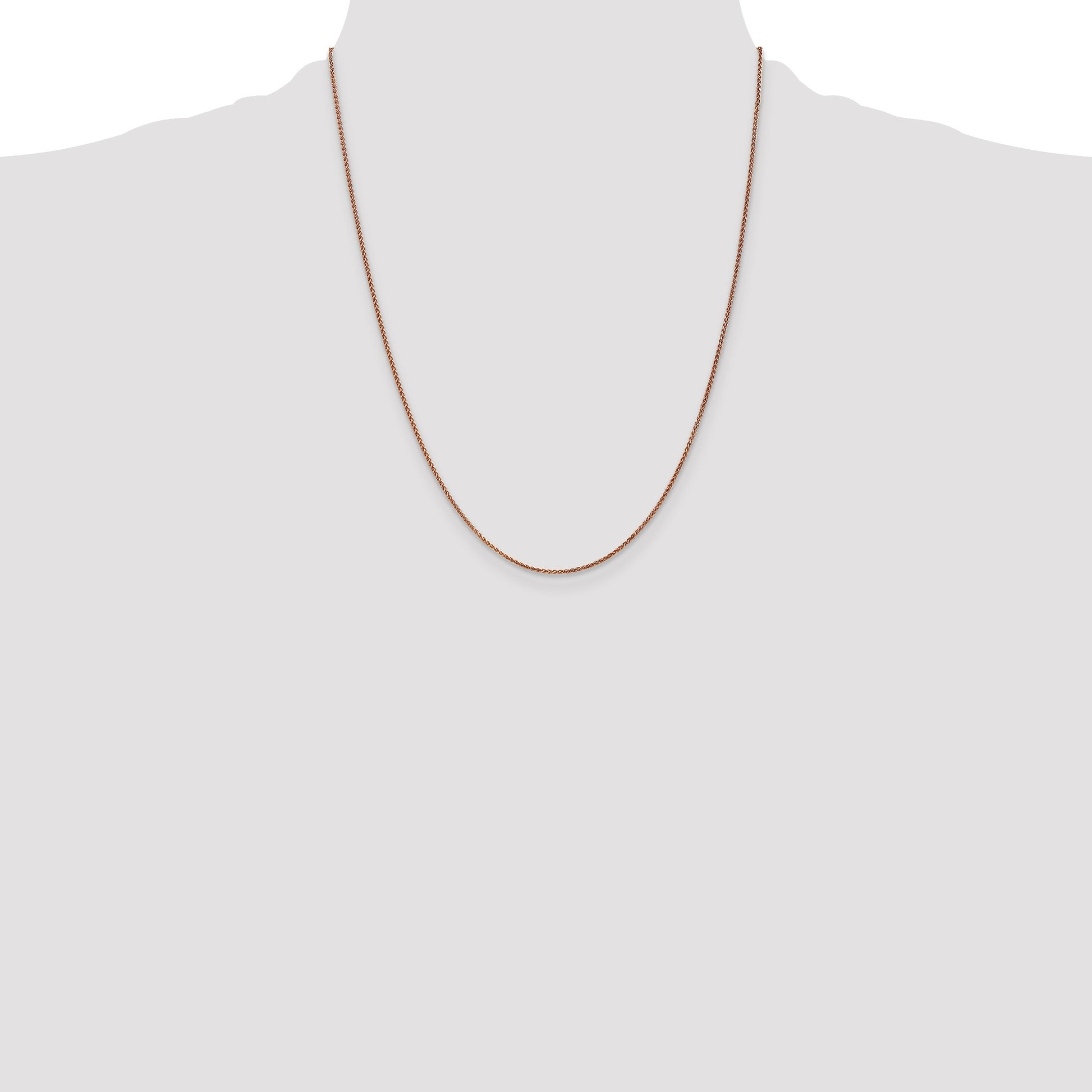 14K Rose Gold 22 inch 1.25mm Diamond-cut Spiga with Lobster Clasp Chain
