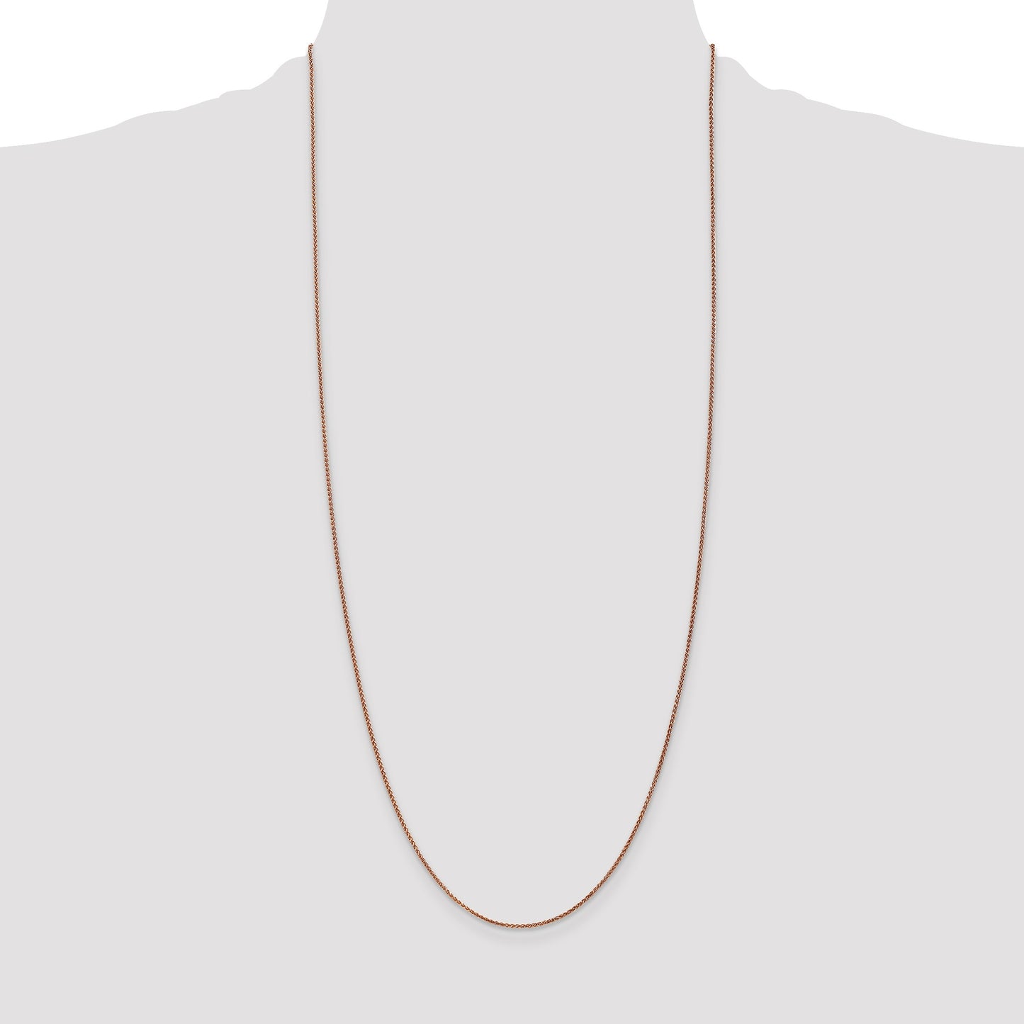 14K Rose Gold 30 inch 1.25mm Diamond-cut Spiga with Lobster Clasp Chain