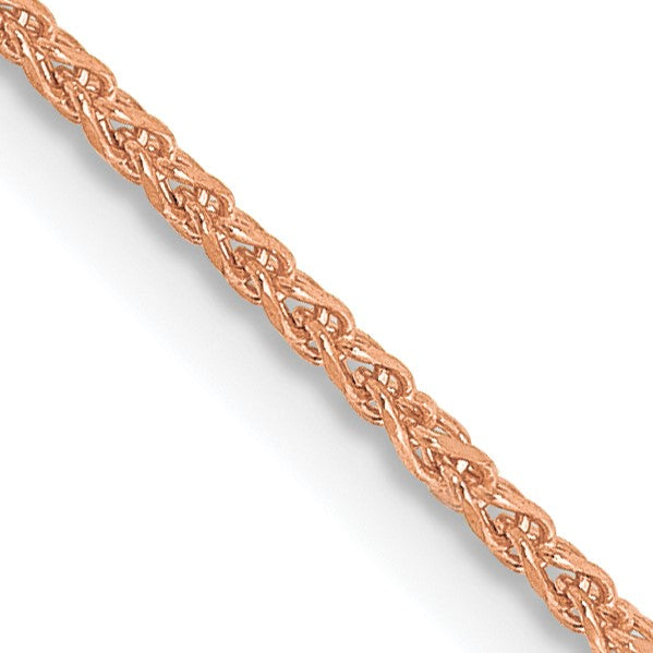 14K Rose Gold 22 inch 1.25mm Diamond-cut Spiga with Lobster Clasp Chain