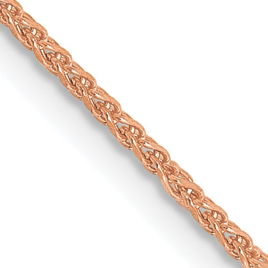 14K Rose Gold 18 inch 1.25mm Diamond-cut Spiga with Lobster Clasp Chain