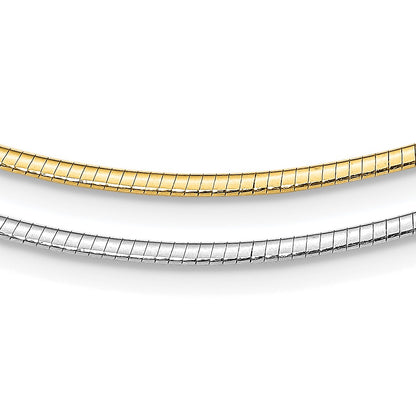 Sterling Silver Gold-pltd 2mm Reversible w/2in ext Cubetto Chain
