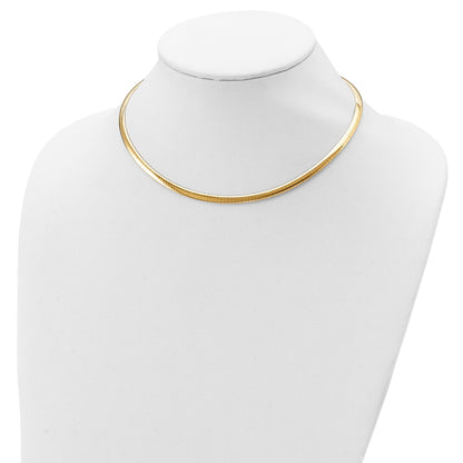 Sterling Silver Gold-plated 4mm Reversible w/2in ext Cubetto Chain