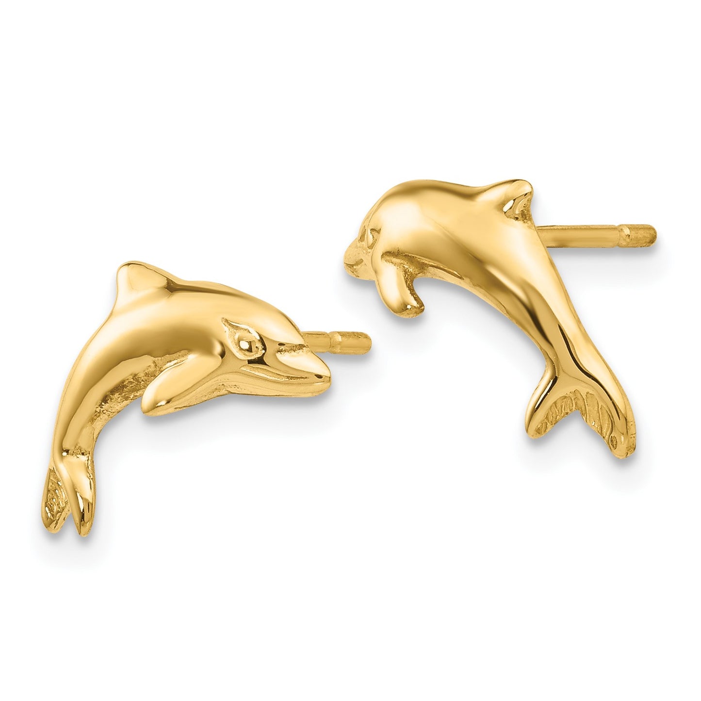 14k Dolphin Post Earrings