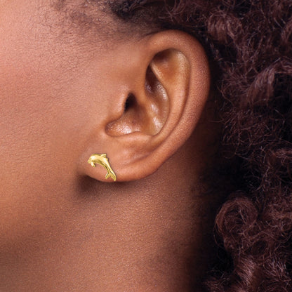 14k Dolphin Post Earrings