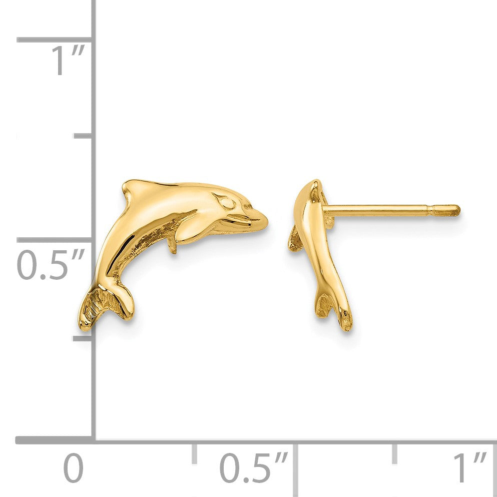 14k Dolphin Post Earrings