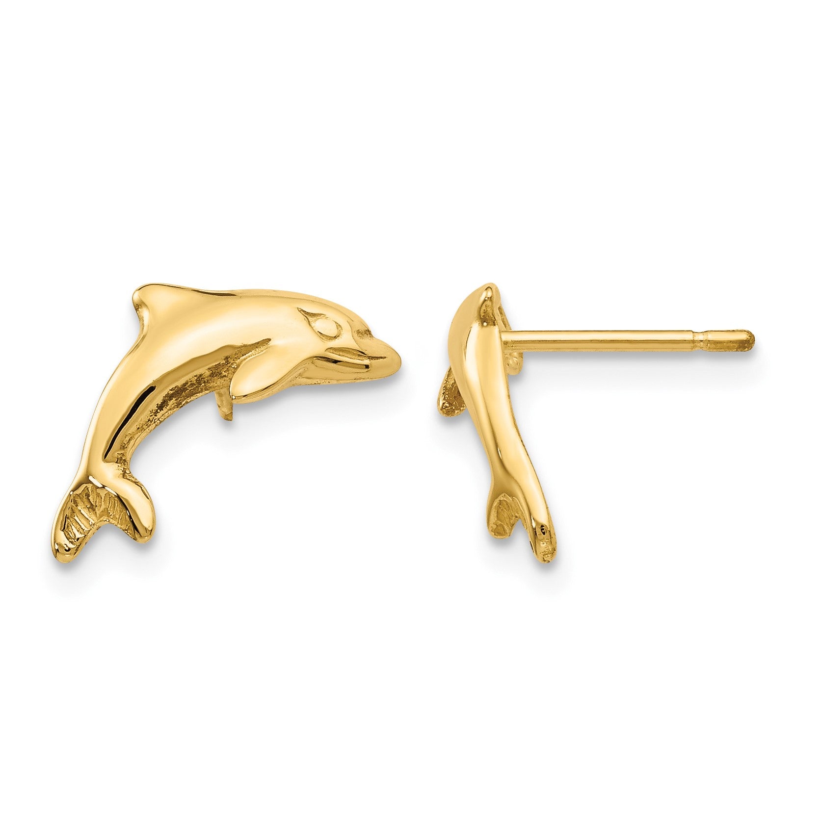 14k Dolphin Post Earrings