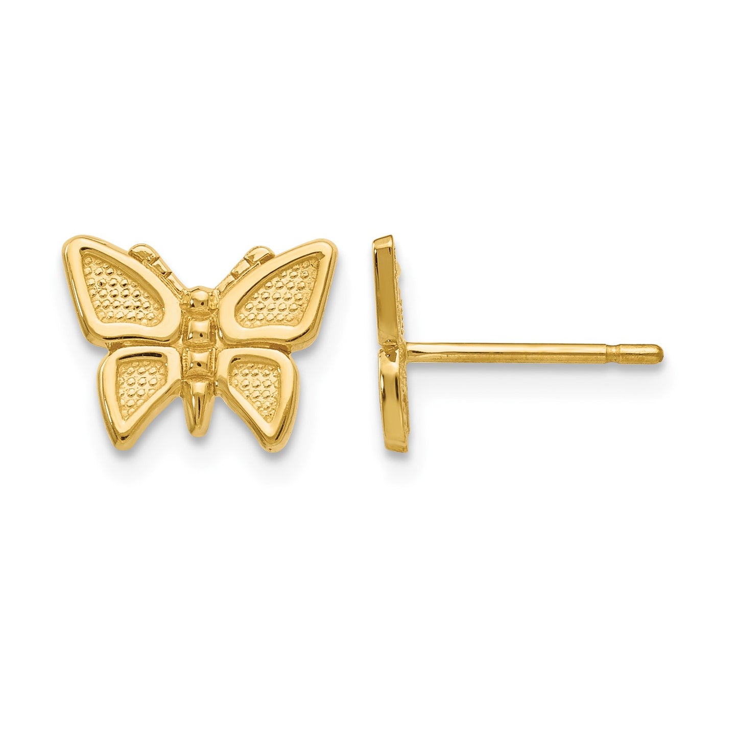 14k Polished Butterfly Post Earrings