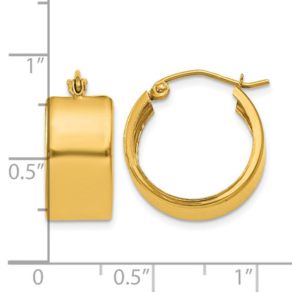 14K 8.25x16mm Polished Hoop Earrings