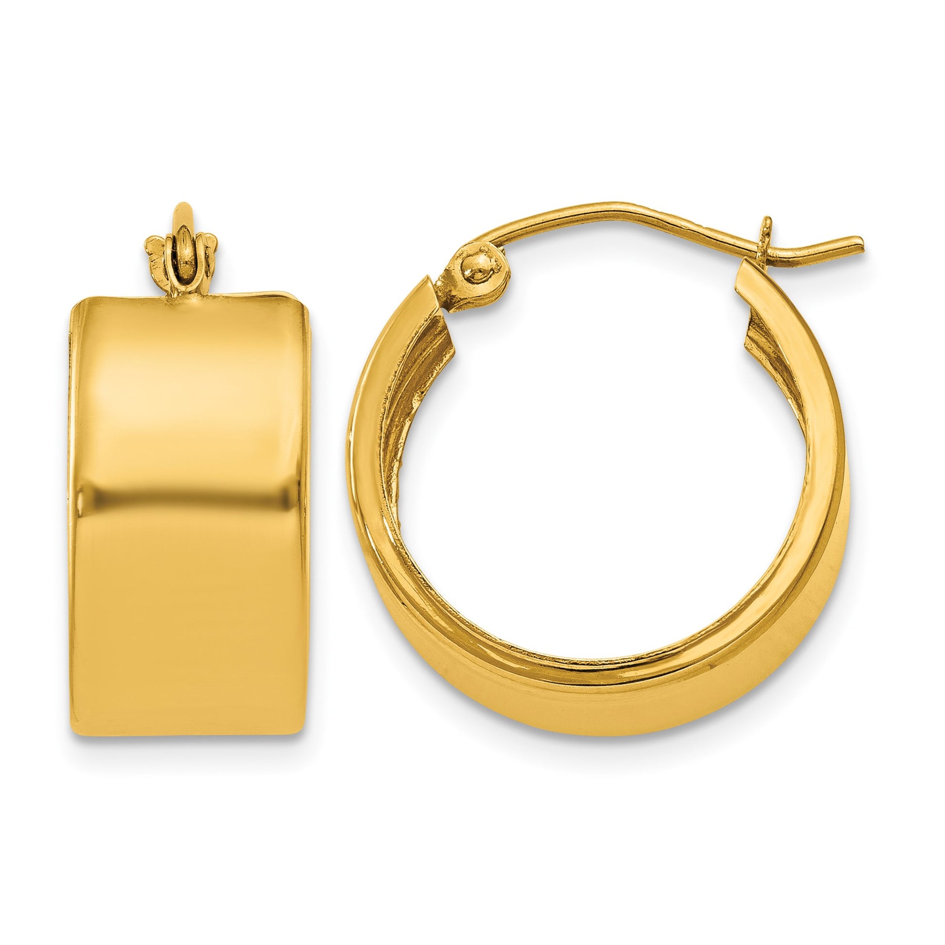 14K 8.25x16mm Polished Hoop Earrings