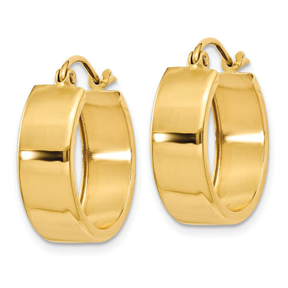 14K 5.5x18mm Polished Hoop Earrings