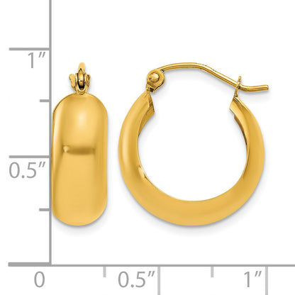 14K 7x19mm Polished Hoop Earrings