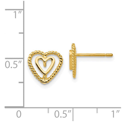 14k Heart Earrings