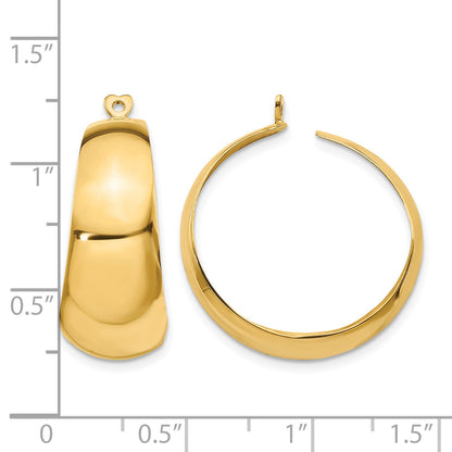 14k Polished Tapered Hoop Earring Jackets