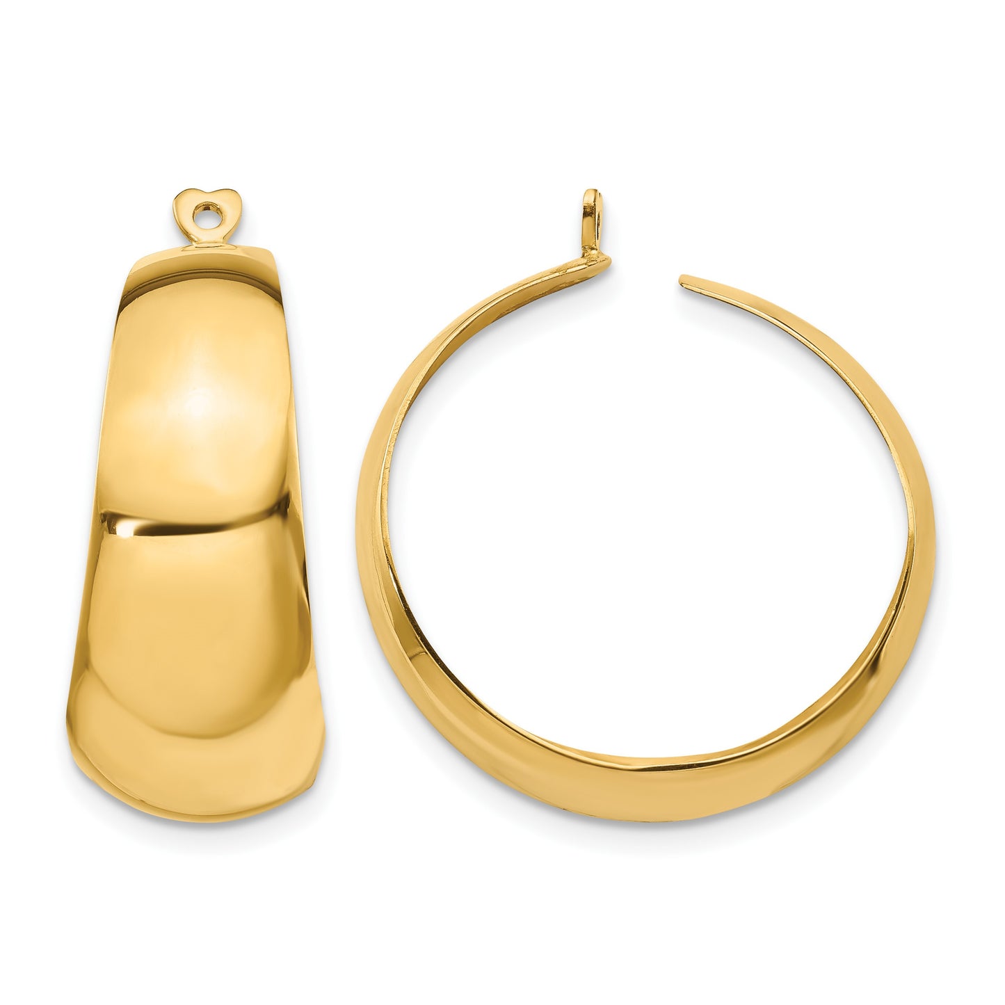 14k Polished Tapered Hoop Earring Jackets