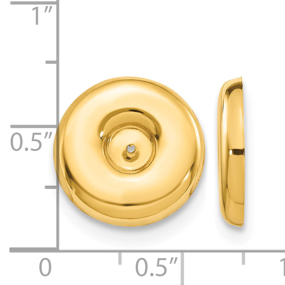 14k Polished Round Fancy Earring Jackets
