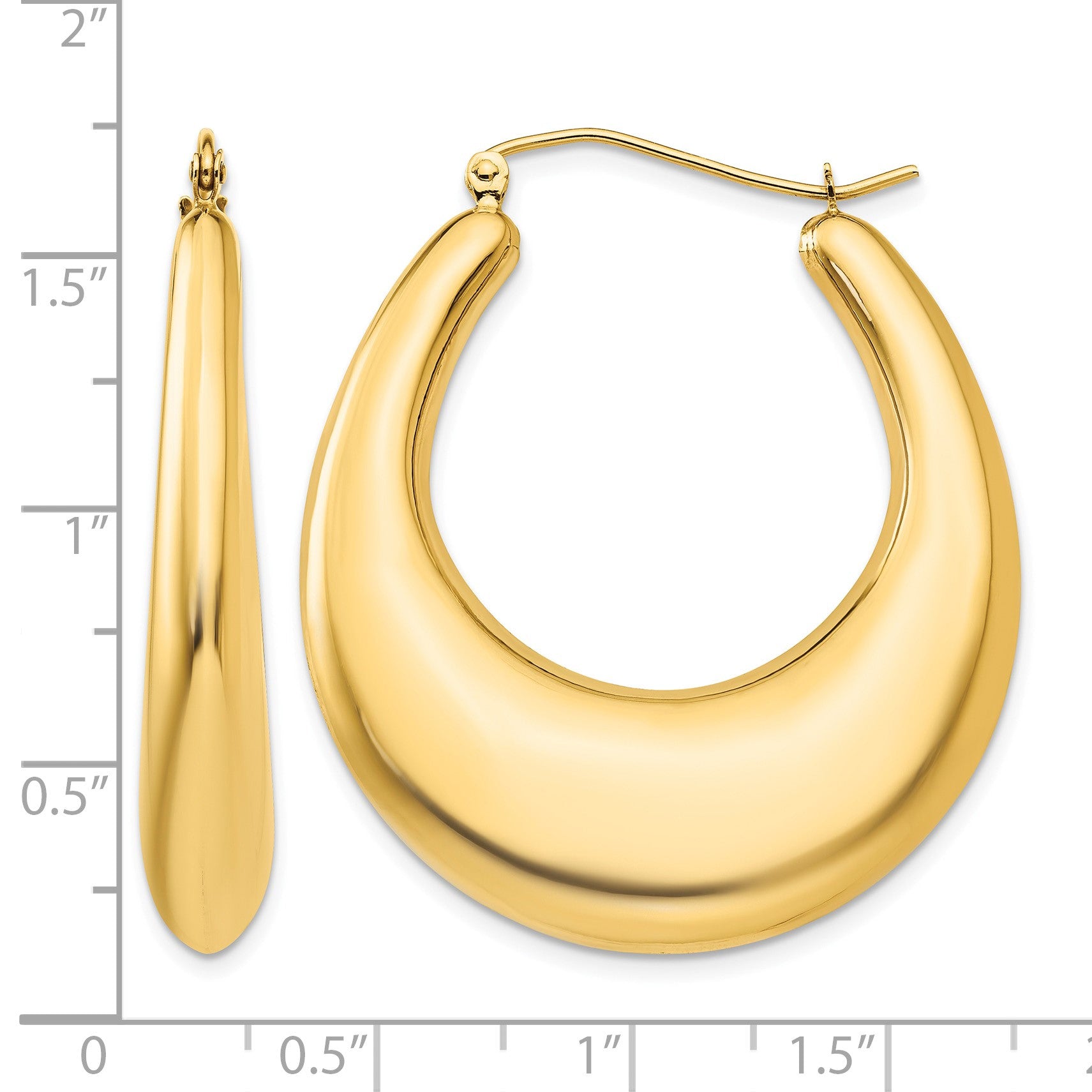 14k Polished Hoop Earrings