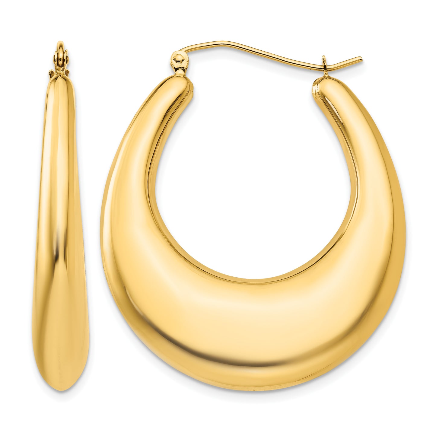 14k Polished Hoop Earrings