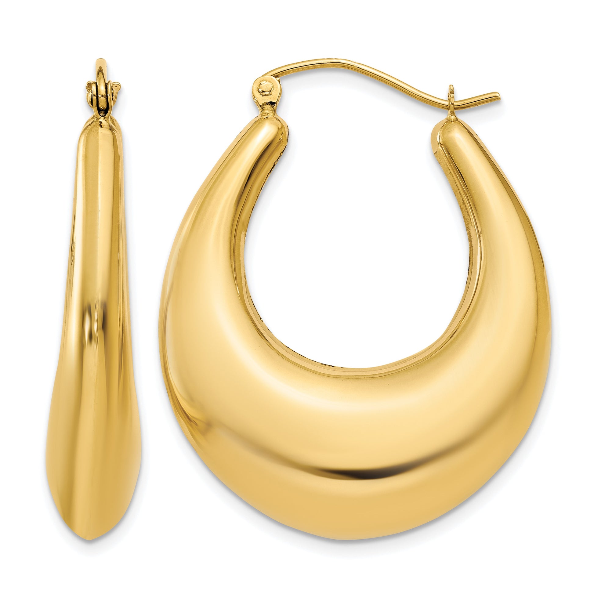 14k Polished Hoop Earrings
