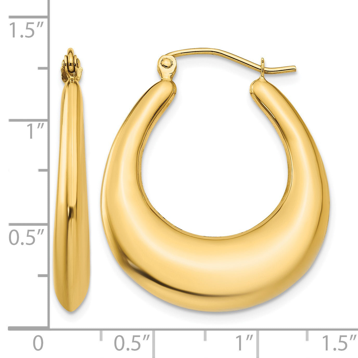 14k Polished Hoop Earrings