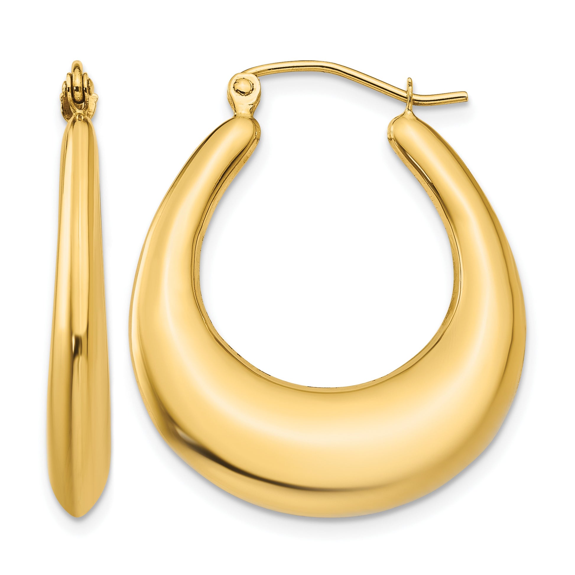 14k Polished Hoop Earrings