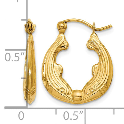14k Dolphin Hoop Earrings
