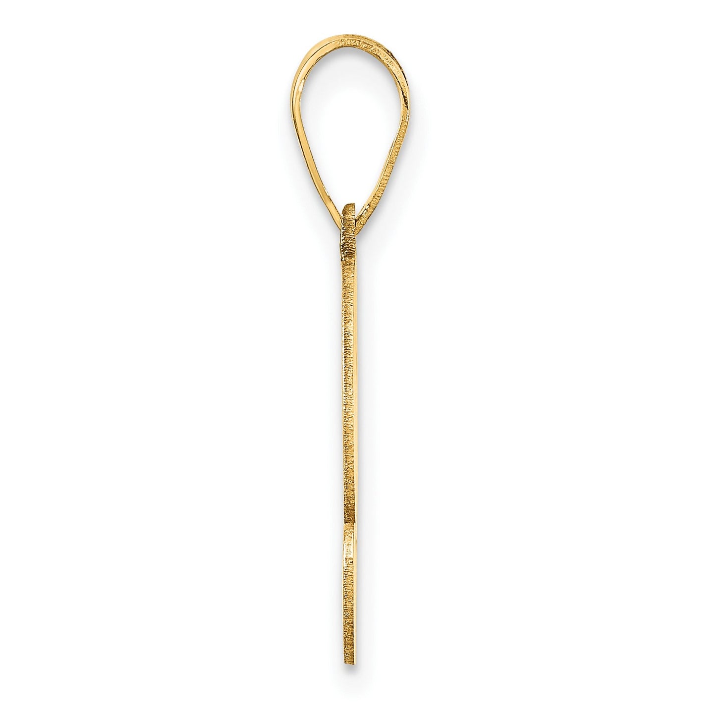 14k Brushed Border Script Number 2 Pendant