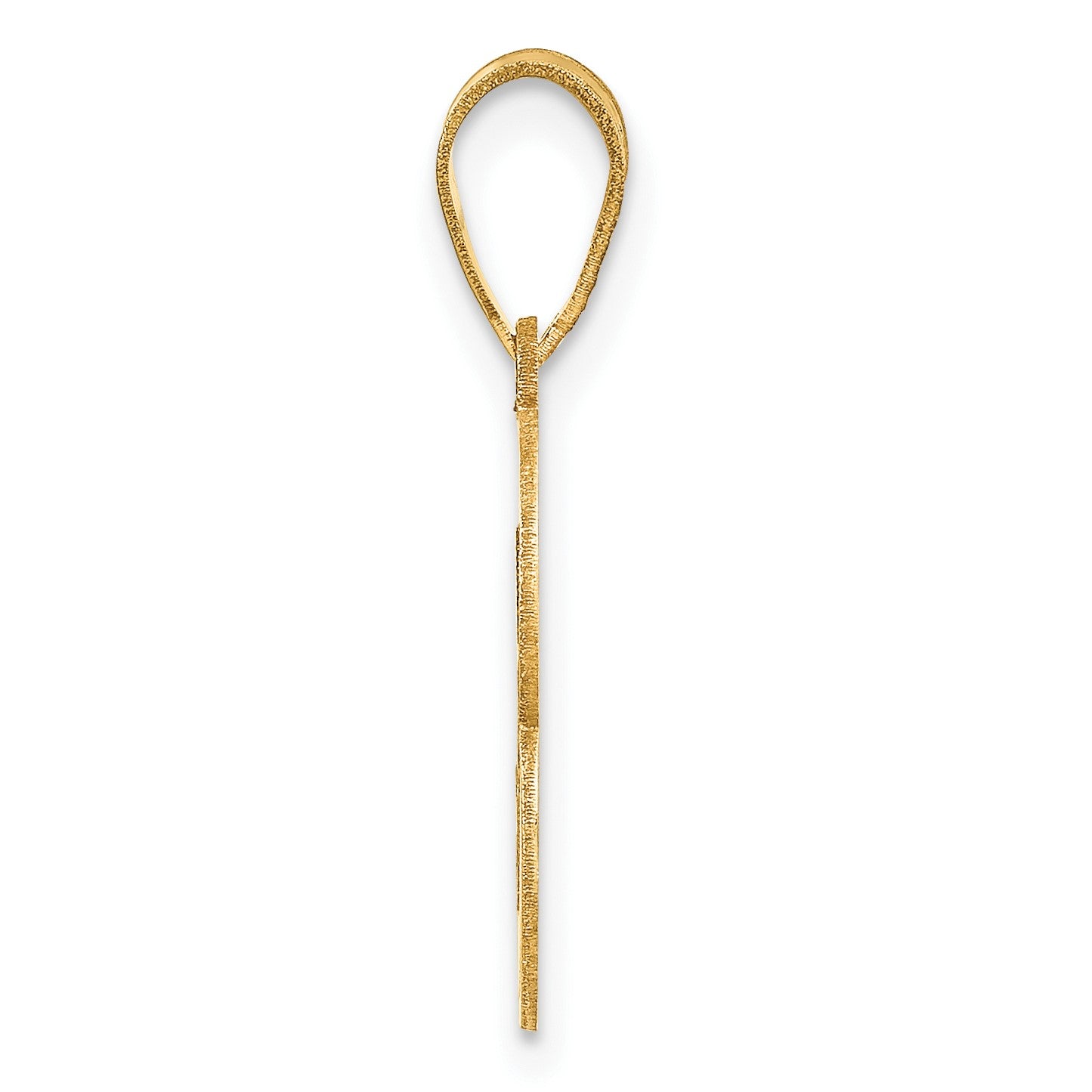 14k Brushed Border Script Number 3 Pendant