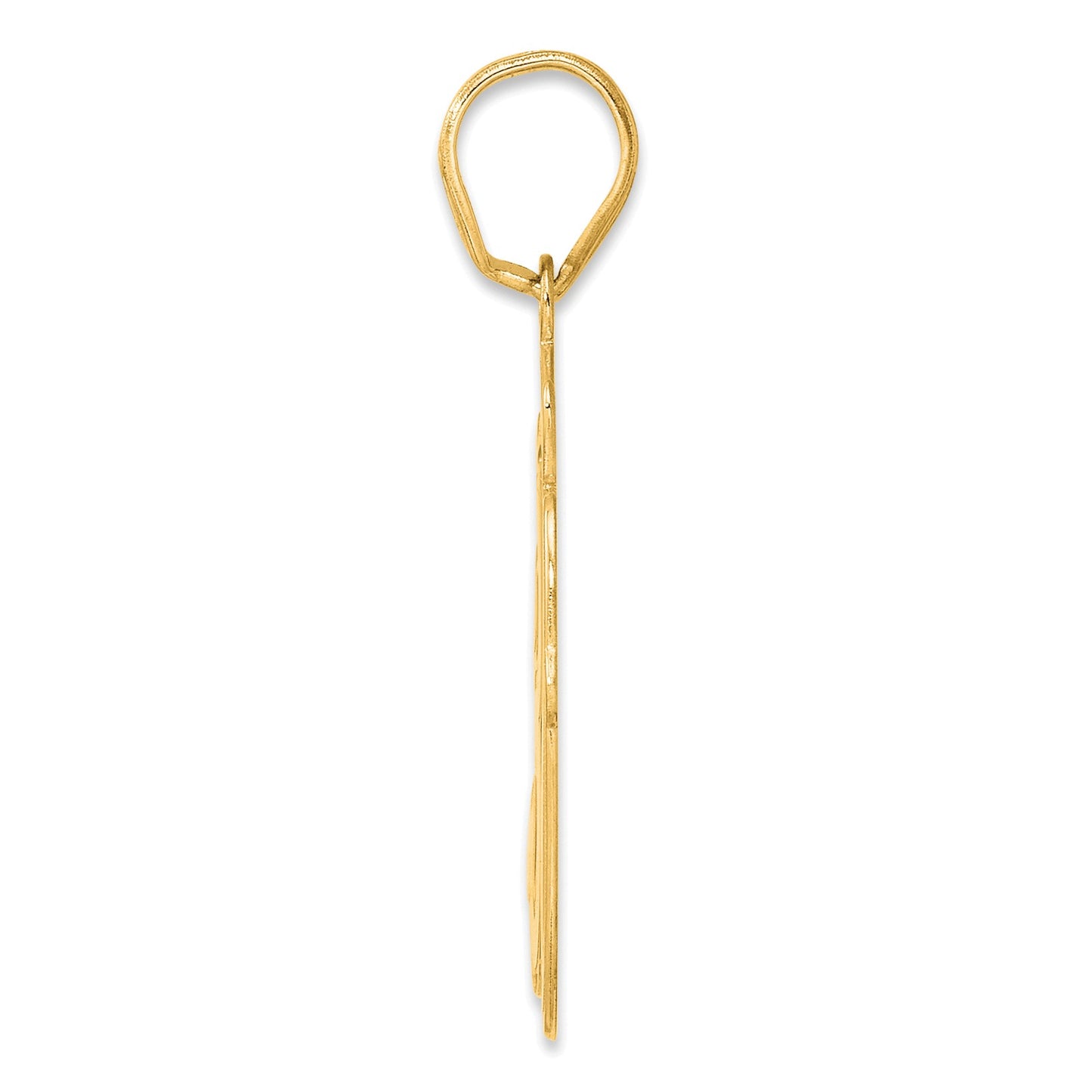 14k Brushed  Border Script Number 30 Pendant