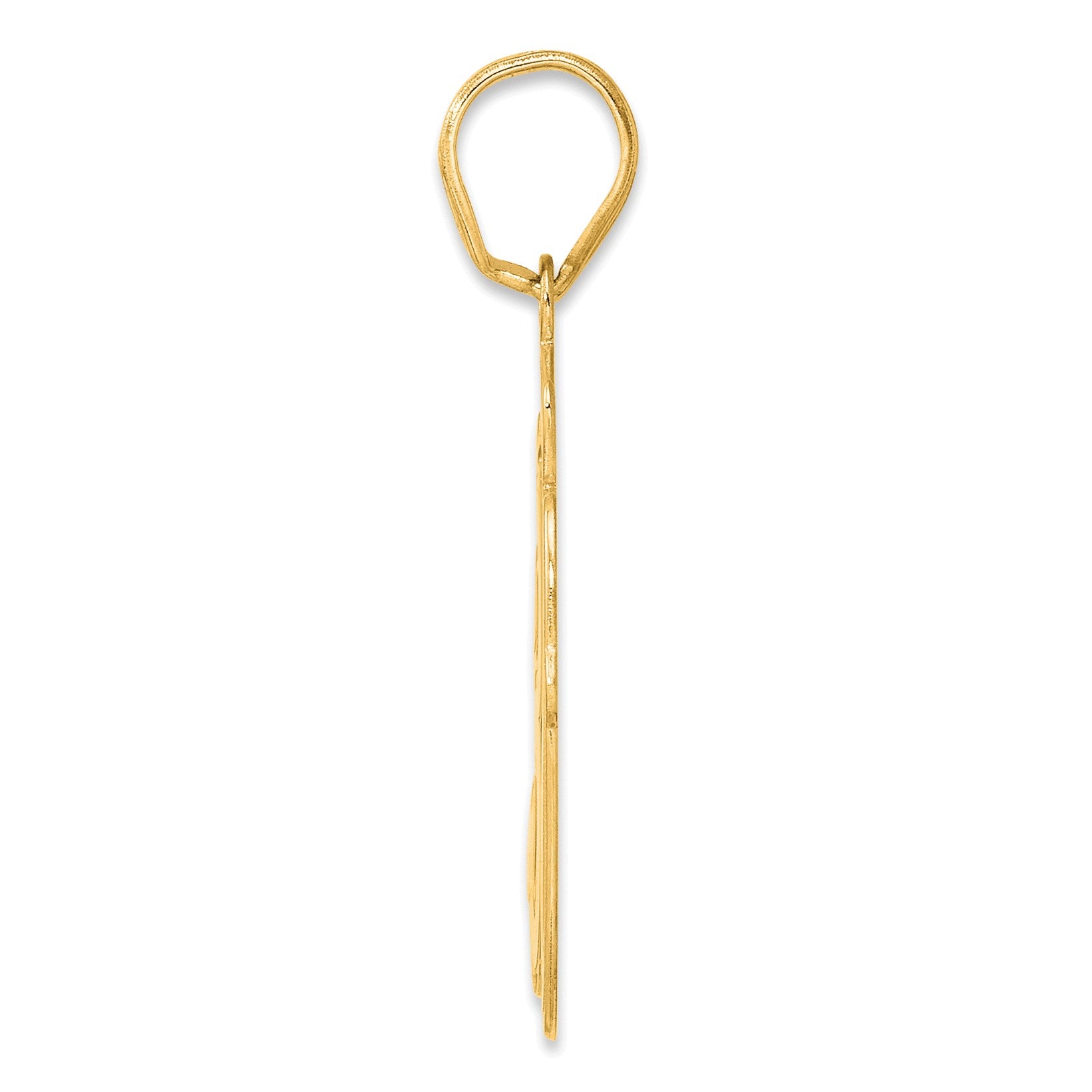 14k Brushed  Border Script Number 30 Pendant
