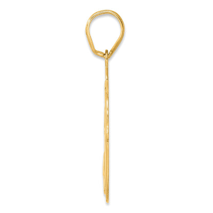14k Brushed  Border Script Number 30 Pendant