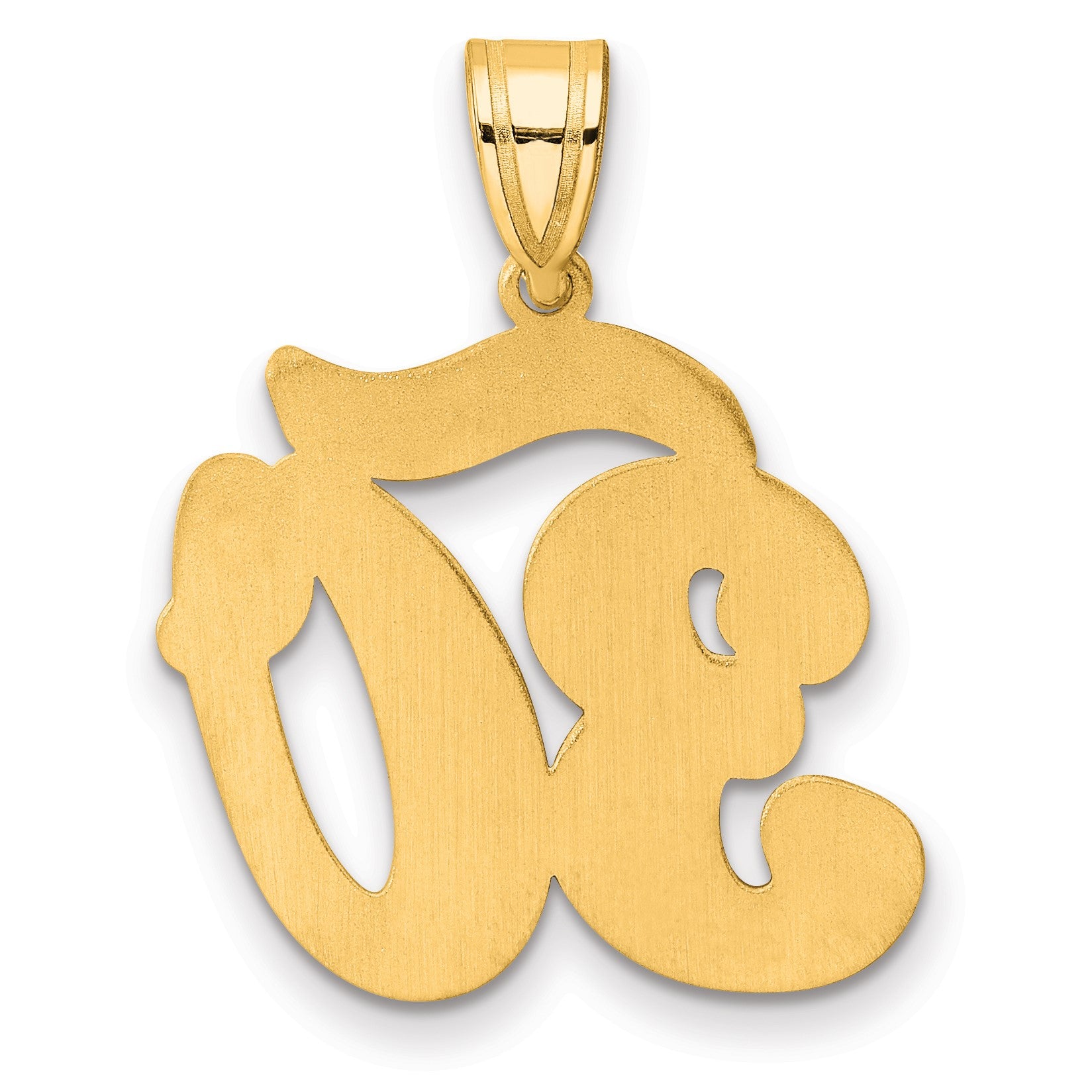 14k Brushed  Border Script Number 30 Pendant