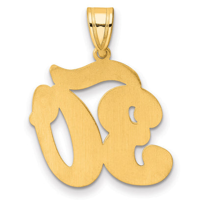 14k Brushed  Border Script Number 30 Pendant