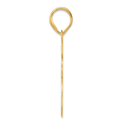 14k Brushed Border Script Number 45 Pendant