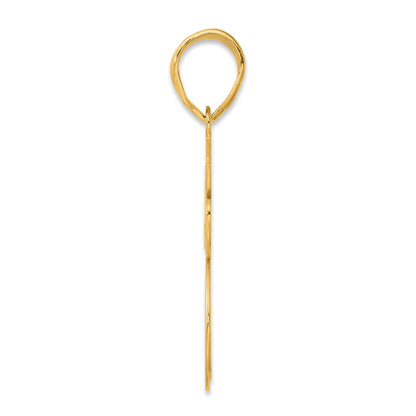 14k Brushed Border Script Number 75 Pendant