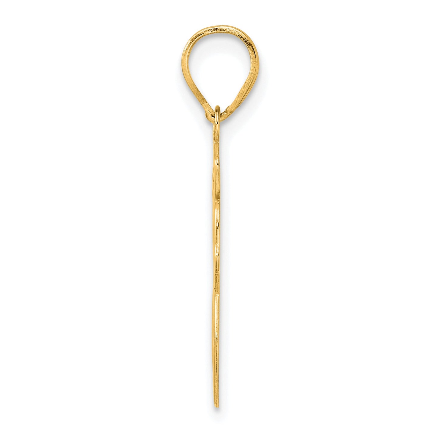 14k Brushed Border Script Number 88 Pendant