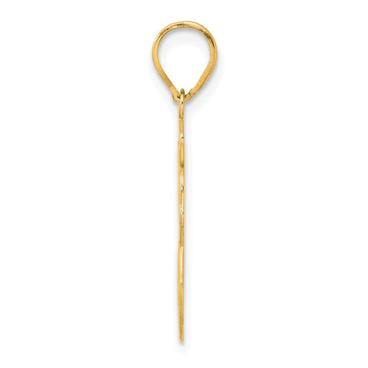 14k Brushed Border Script Number 88 Pendant