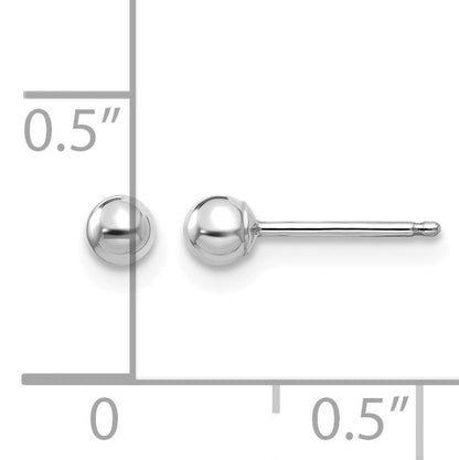 14k White Gold Madi K Polished 3mm Ball Post Earrings