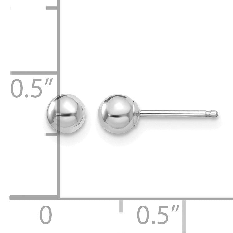 14k White Gold Madi K Polished 4mm Ball Post Earrings