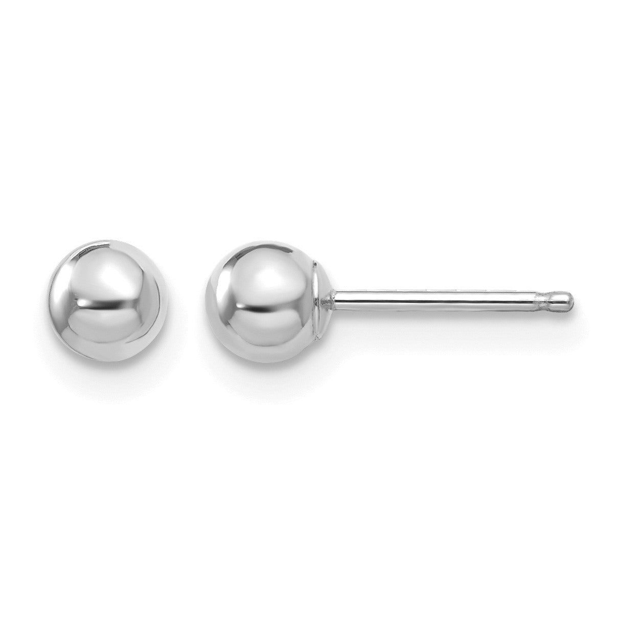 14k White Gold Madi K Polished 4mm Ball Post Earrings