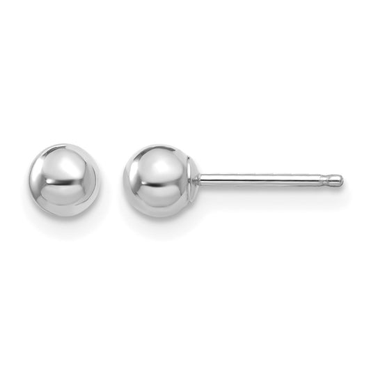 14k White Gold Madi K Polished 4mm Ball Post Earrings