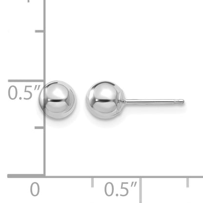 14k White Gold Madi K Polished 5mm Ball Post Earrings