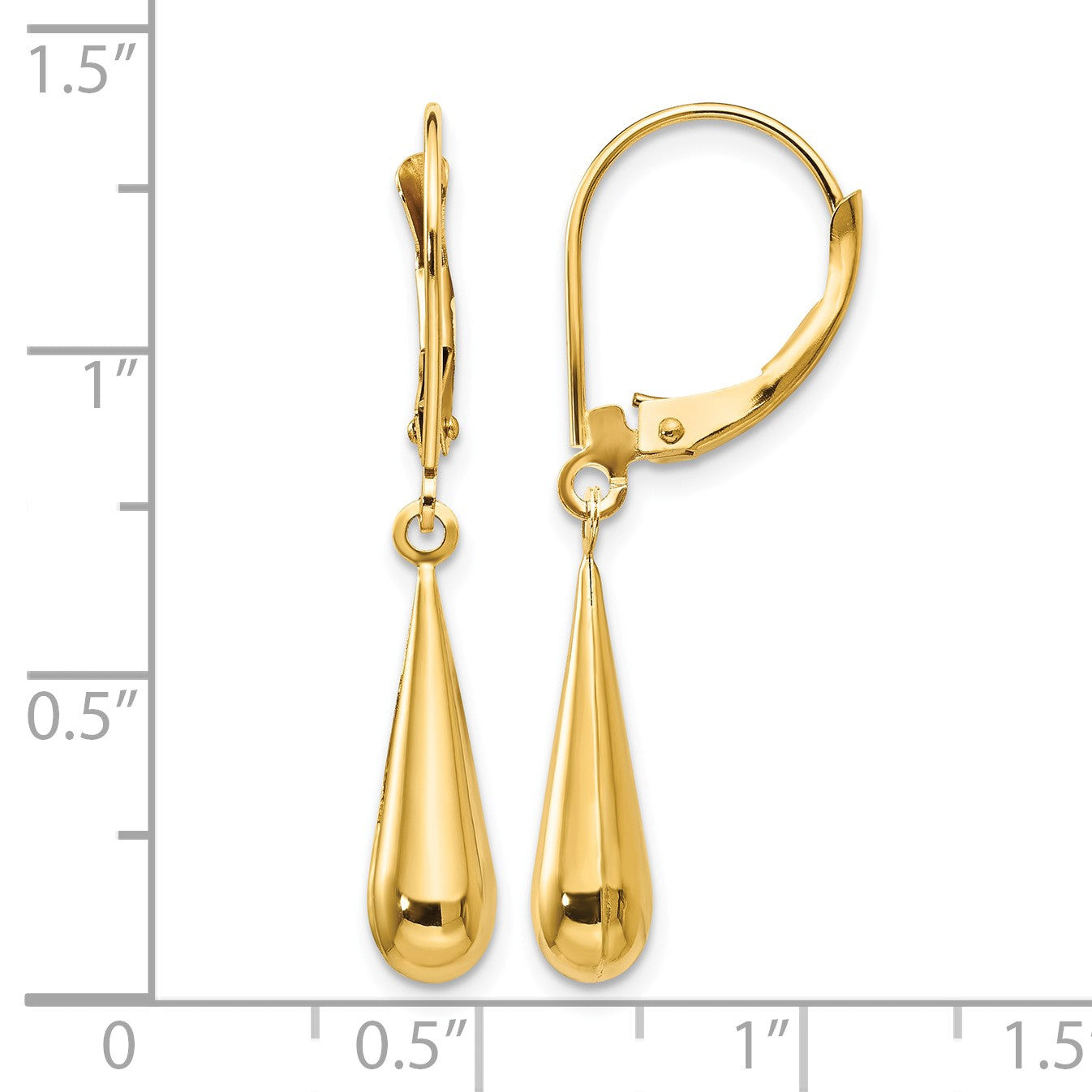 14k Madi K Teardrop Dangle Leverback Earrings