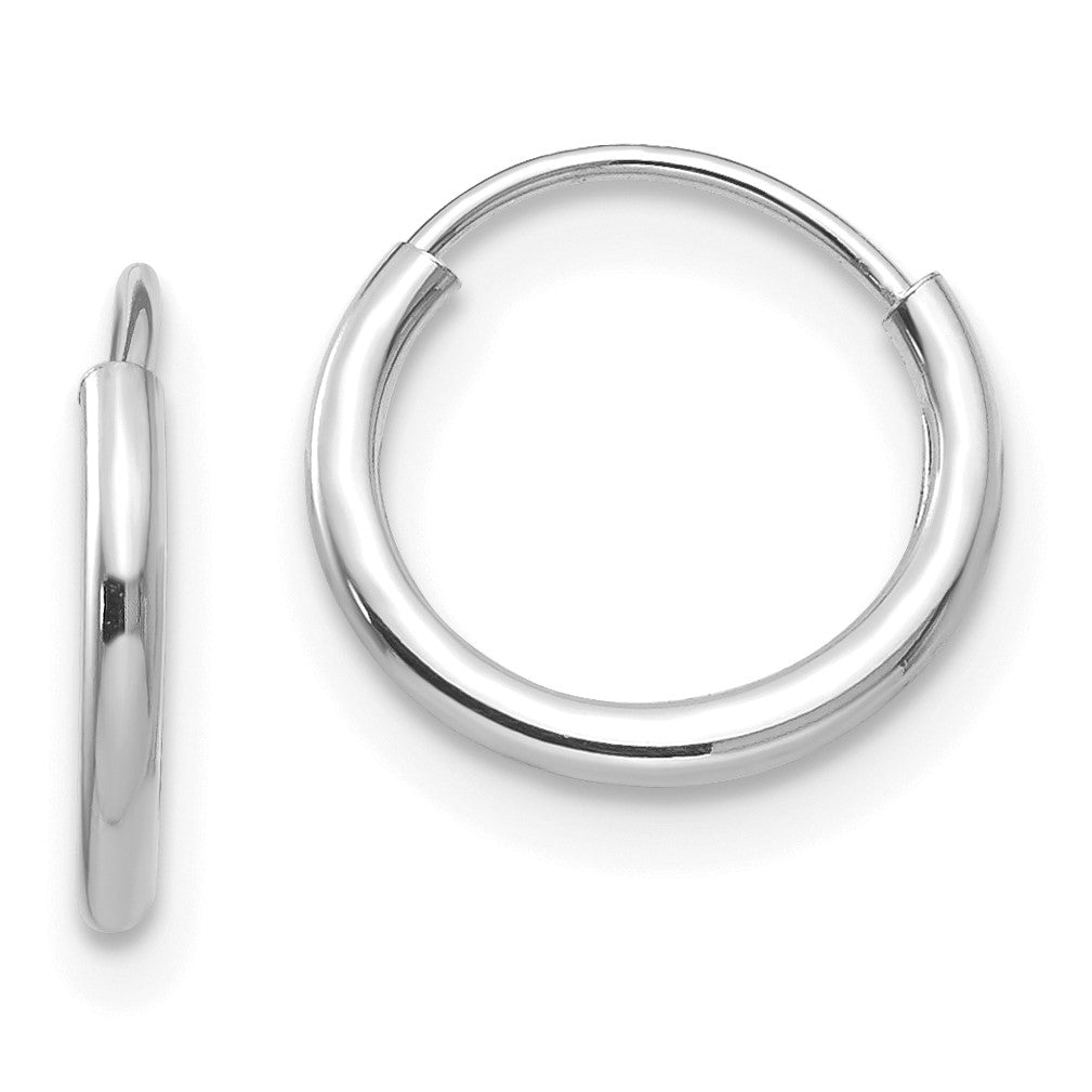 14k White Gold Madi K Polished 1mm x 10/13/17mm Endless Hoop 3 Pair Earring Set